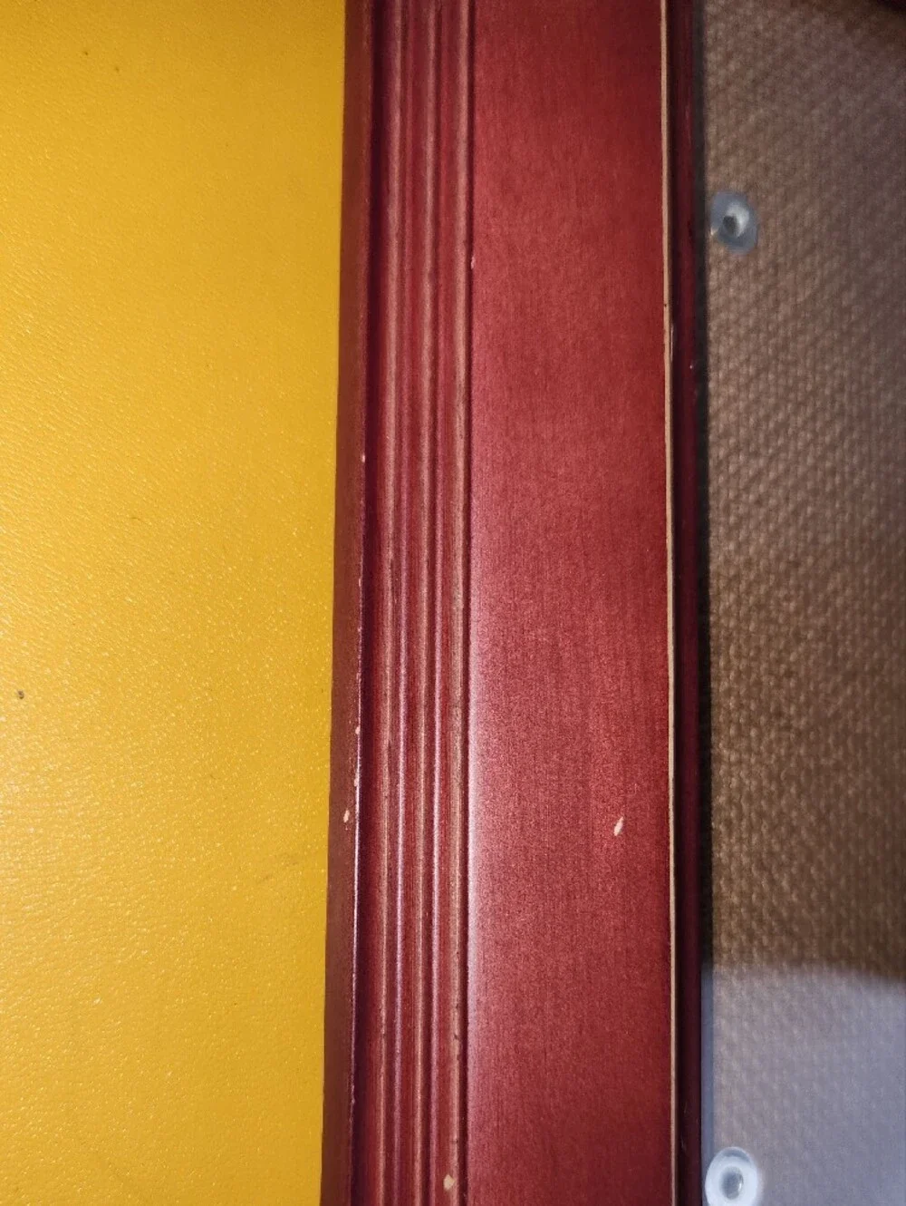 Wooden Picture Frame in Distressed Red with Burlap Backing - Unbranded